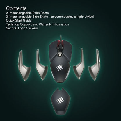 Ratón ambidiestro para juegos Mad Catz BAT 6+ de alto rendimiento - Pixart 3389 - 16000 dpi