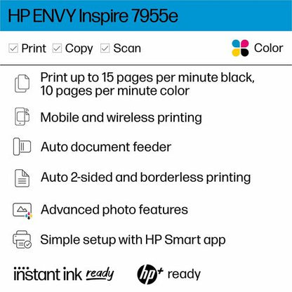 HP ENVY Inspire 7955e Wireless Inkjet Multifunction Printer