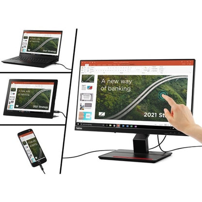 Lenovo ThinkVision T24T-20 24\" Class LCD Touchscreen Monitor - 16:9