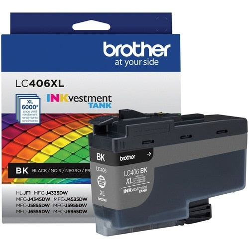 Encre jet d'encre haute capacité d'origine Brother INKvestment LC406XLBK