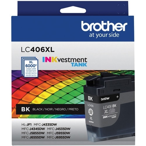 Encre jet d'encre haute capacité d'origine Brother INKvestment LC406XLBK