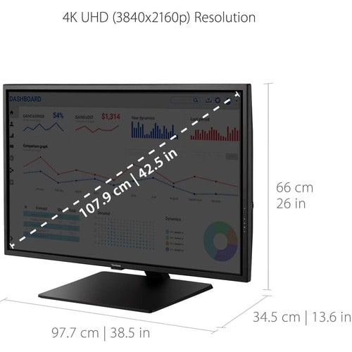 Monitor LED UHD 4K de 43" ViewSonic Entertainment VX4381-4K - 16:9