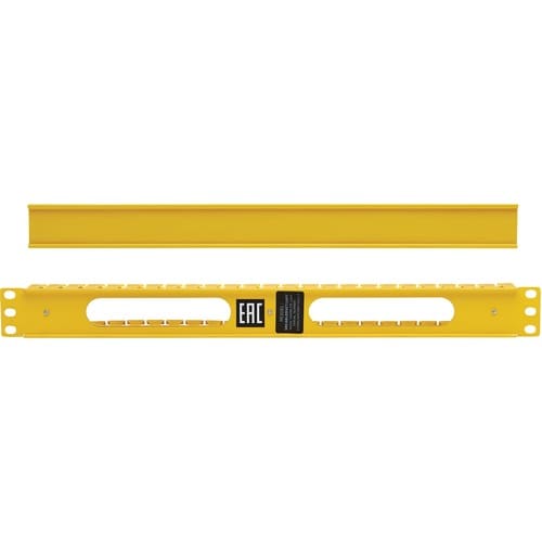 Tripp Lite by Eaton Horizontal Cable Manager - Finger Duct with Cover, Yellow, 1U - Horizo