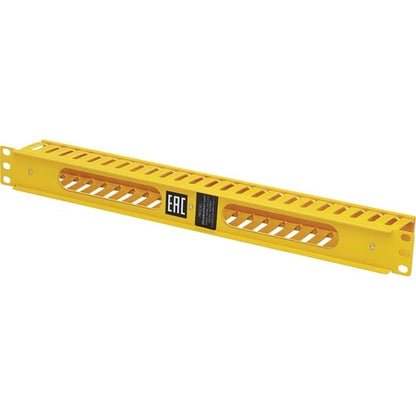 Tripp Lite by Eaton Horizontal Cable Manager - Finger Duct with Cover, Yellow, 1U - Horizo