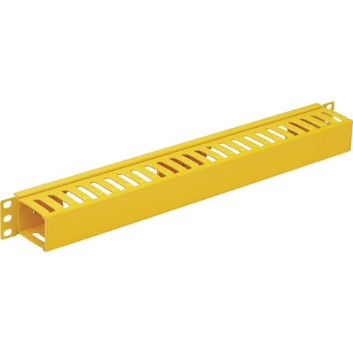 Tripp Lite by Eaton Horizontal Cable Manager - Finger Duct with Cover, Yellow, 1U - Horizo