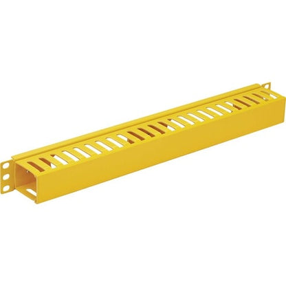 Tripp Lite by Eaton Horizontal Cable Manager - Finger Duct with Cover, Yellow, 1U - Horizo