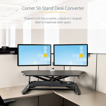 StarTech.com Corner Sit Stand Desk Converter with Keyboard T