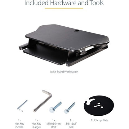 StarTech.com Corner Sit Stand Desk Converter with Keyboard T