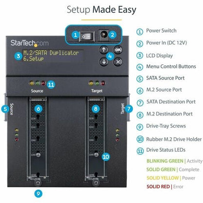 DUPLICATEUR ET EFFACEUR AUTONOME M.2 SATA M.2 NVME HDD/SSD