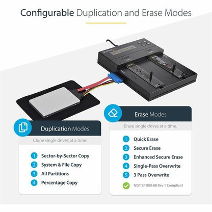 DUPLICATEUR ET EFFACEUR AUTONOME M.2 SATA M.2 NVME HDD/SSD