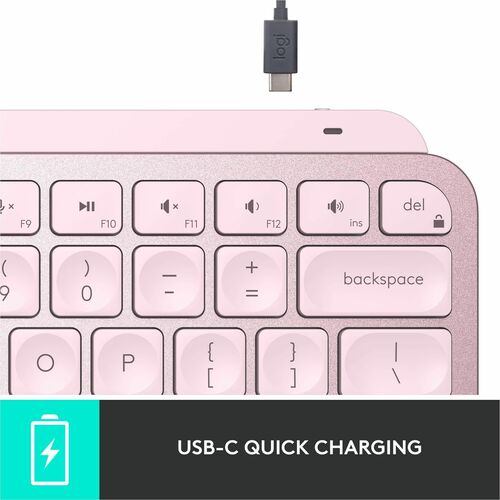 Logitech MX Keys Mini (Rose) - Connectivité sans fil - Bluetooth