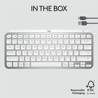 Logitech MX Keys Mini (gris pâle) - Connectivité sans fil - Bluetooth
