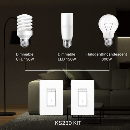 Kasa Smart WiFi Light Switch, 3-Way Dimmer Kit