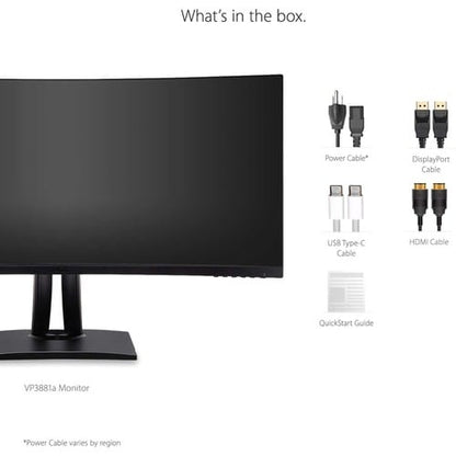 Monitor LED curvo ViewSonic ColorPro VP3881a de 38" UW-QHD+ - 21:9