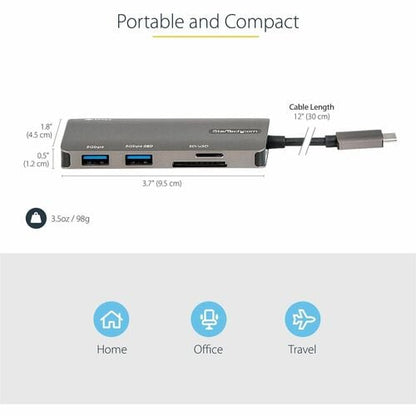 ADAPTADOR MULTIPUERTO USB-C 4K HDMI 100W PD 3.0 PASO A TRAVÉS/SD+MICROSD