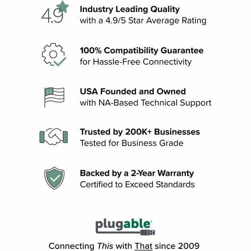 Plugable Thunderbolt 4 Data Transfer Cable - 6.6 ft (2 m) Thunderbolt 4 Data Tra