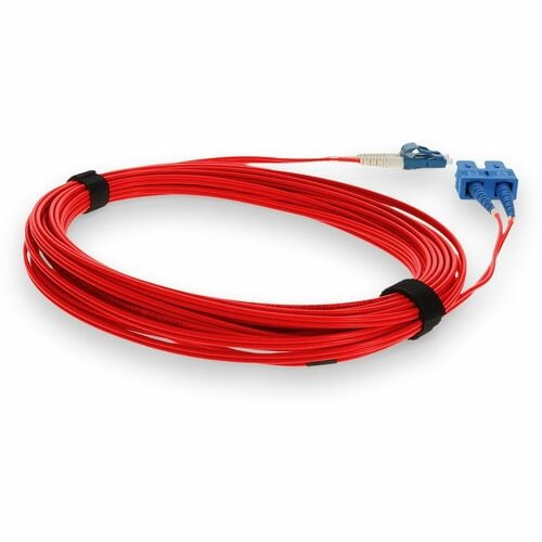 Câble fibre optique duplex OS2 rouge AddOn 3 m LC (mâle) vers SC (mâle)
