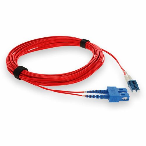 Câble fibre optique duplex OS2 rouge AddOn 3 m LC (mâle) vers SC (mâle)