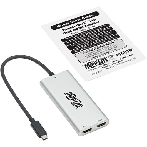 Tripp Lite by Eaton Dual-Monitor Thunderbolt 3 to HDMI Adapter (M/2xF) - 4K 60 Hz, 4:4:4,