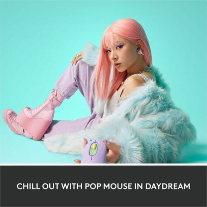 Souris Logitech POP avec emoji - Daydream Mint - Optique