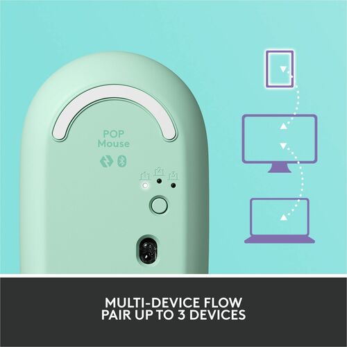 Souris Logitech POP avec emoji - Daydream Mint - Optique