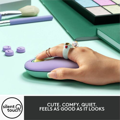Souris Logitech POP avec emoji - Daydream Mint - Optique