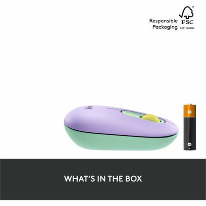 Souris Logitech POP avec emoji - Daydream Mint - Optique