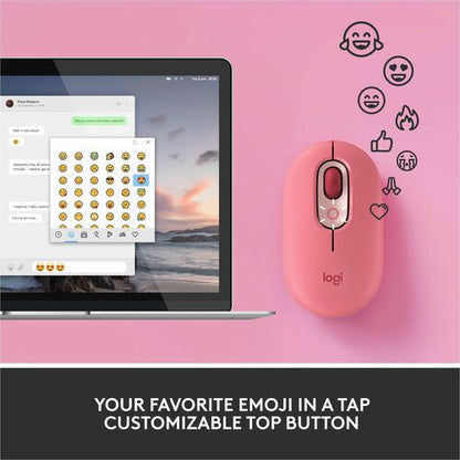 Logitech POP Mouse with emoji - Heartbreaker Rose - Optical