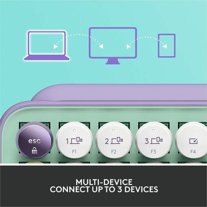 Teclado mecánico inalámbrico Logitech POP Keys con teclas emoji - Daydream Mint