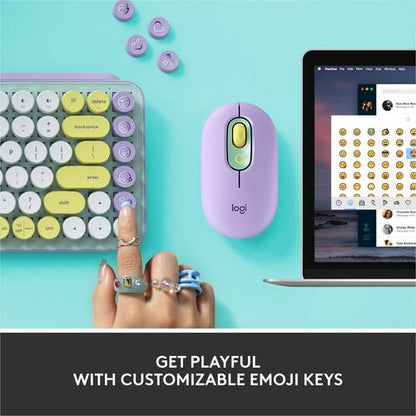 Teclado mecánico inalámbrico Logitech POP Keys con teclas emoji - Daydream Mint