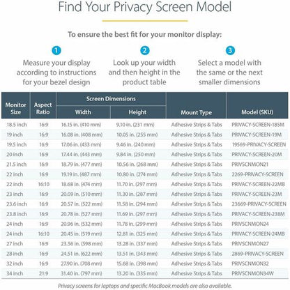StarTech.com Monitor Privacy Screen for 23" Display