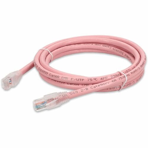 Câble Ethernet Cat. 6A en PVC rose AddOn de 1,8 m avec gaine à bulles anti-accrocs RJ