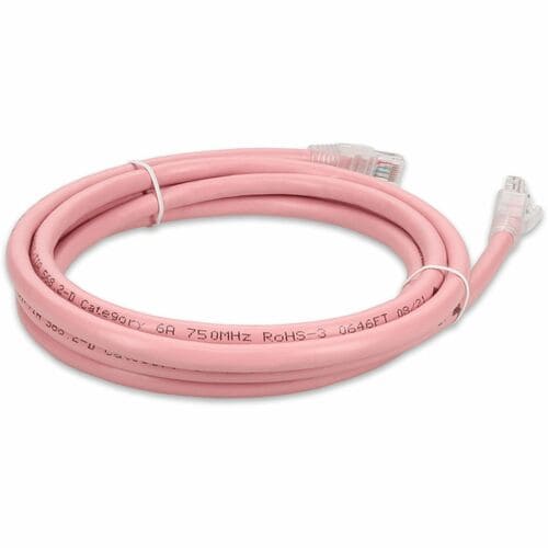 Câble Ethernet Cat. 6A en PVC rose AddOn de 1,8 m avec gaine à bulles anti-accrocs RJ