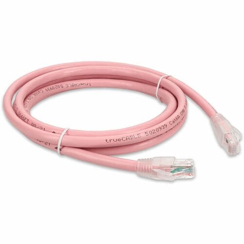 Câble Ethernet Cat. 6A en PVC rose AddOn de 1,8 m avec gaine à bulles anti-accrocs RJ