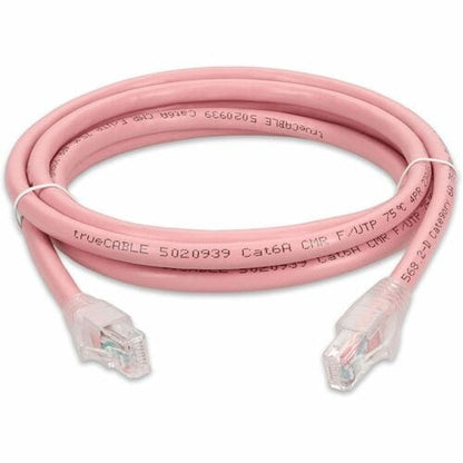 Câble Ethernet Cat. 6A en PVC rose AddOn de 1,8 m avec gaine à bulles anti-accrocs RJ
