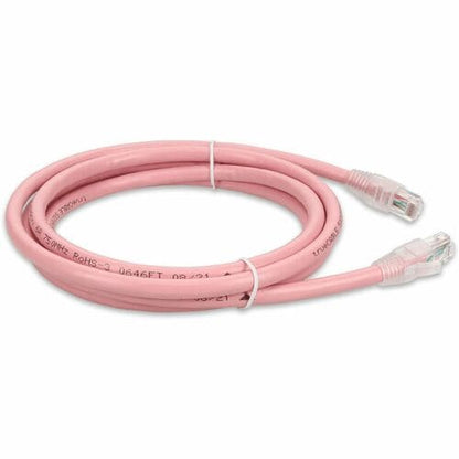 Câble Ethernet Cat. 6A en PVC rose AddOn de 1,8 m avec gaine à bulles anti-accrocs RJ