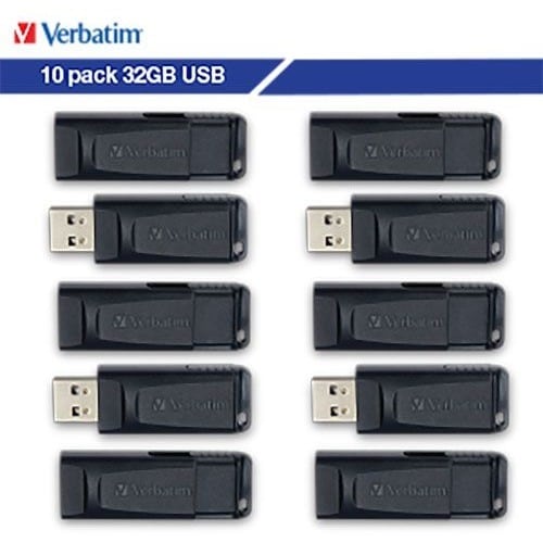10PK 32GB USB BLACK MULTI 10