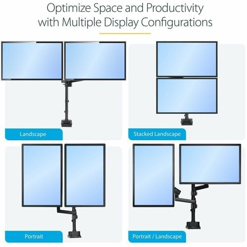 StarTech.com Desk Mount Dual Monitor Arm, Height A