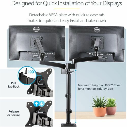 StarTech.com Desk Mount Dual Monitor Arm, Height A
