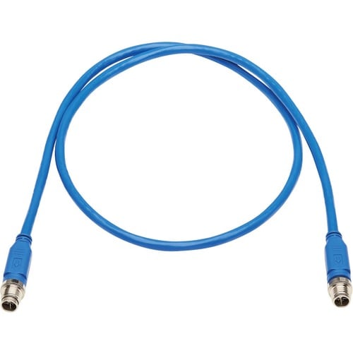 Tripp Lite by Eaton NM12-601-02M-BL M12 X-Code Cat6 Ethernet Cable, M/M, Blue, 2