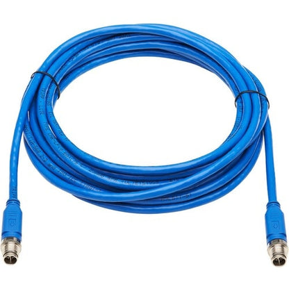 Tripp Lite by Eaton NM12-601-03M-BL M12 X-Code Cat6 Ethernet Cable, M/M, Blue, 3