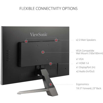 Écran Viewsonic 27 pouces, dalle MVA, résolution 1920 x 1080 - 27 pouces visible - Multi