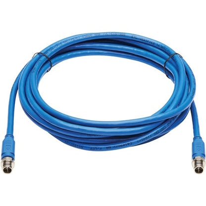 Tripp Lite by Eaton NM12-6A1-03M-BL M12 X-Code Cat6a 10G Ethernet Cable, M/M, Bl