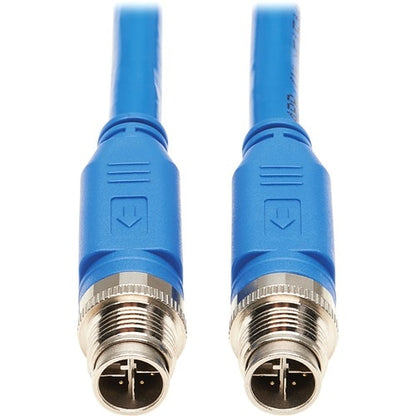 Tripp Lite by Eaton NM12-6A1-03M-BL M12 X-Code Cat6a 10G Ethernet Cable, M/M, Bl