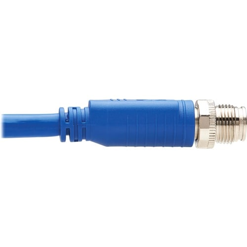 Tripp Lite by Eaton NM12-6A3-01M-BL M12 X-Code Cat6a 10G Ethernet Cable, M/M, Bl