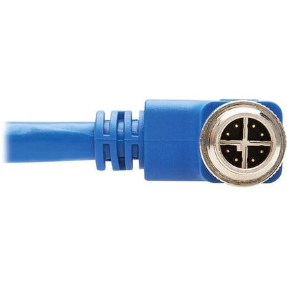 Tripp Lite by Eaton NM12-6A3-01M-BL M12 X-Code Cat6a 10G Ethernet Cable, M/M, Bl