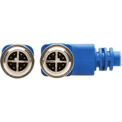 Tripp Lite by Eaton NM12-6A3-01M-BL M12 X-Code Cat6a 10G Ethernet Cable, M/M, Bl