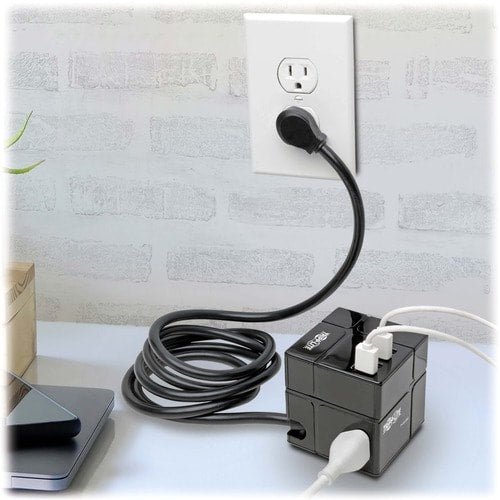 SAFE-IT CUBE SURGE PROTECTOR 3-OUT 6 USB