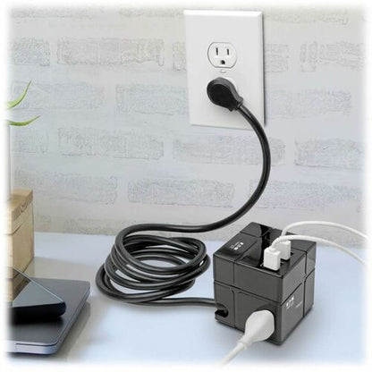 SAFE-IT CUBE SURGE PROTECTOR 3-OUT 6 USB
