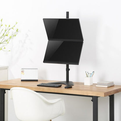 SUPPORT DE BUREAU POUR MONITEUR À DOUBLE EMPILAGE 13-32 PO INCLINABLE PIVOTANT ROTATIF
